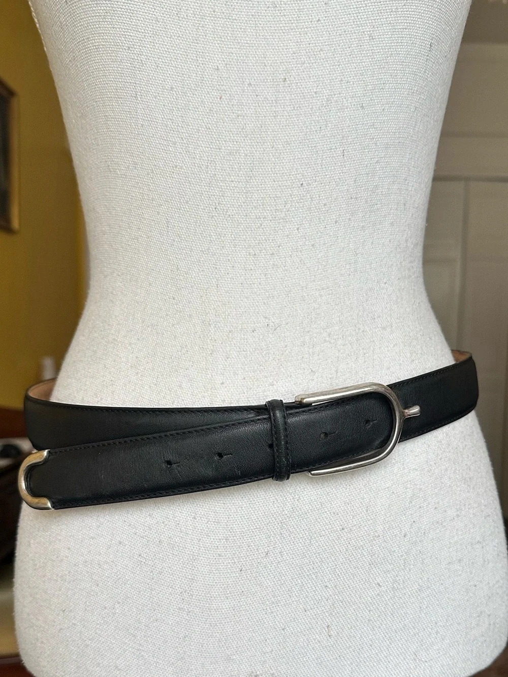 Ariat Black Leather Spur Buckle Belt Unisex Size 34